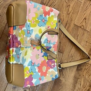 Coach Flowered Canvas and Leather handbag
